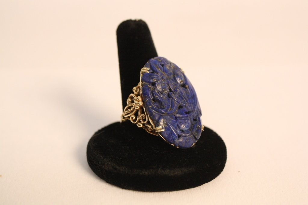 Art Deco 14kt Gold Chinese Lapis Lazuli Ring (1 of 6)