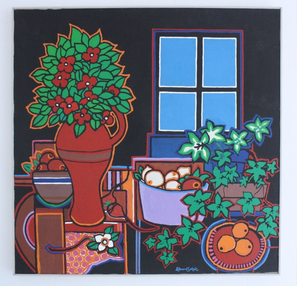 EDWARD SOKOL Acrylic on Canvass in Boxed Frame (1 of 3)