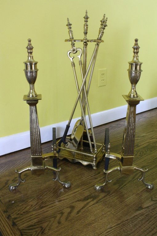 Federal Style  Andirons and Fire Place Tools (1 of 7)