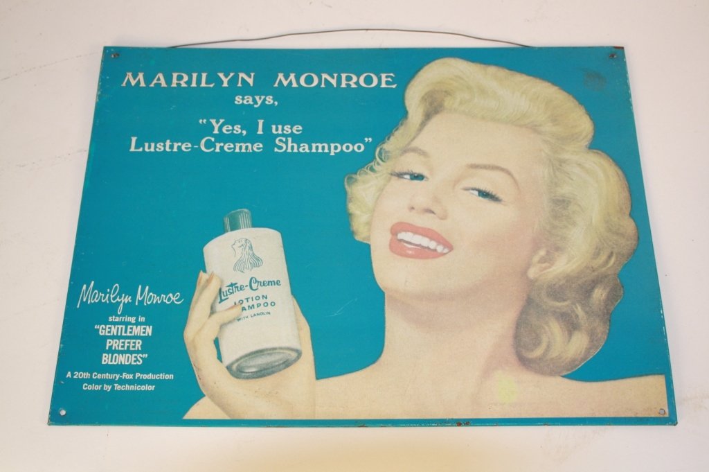 Retro Marilyn Monroe Tin Sign  c. 1950s (1 of 5)