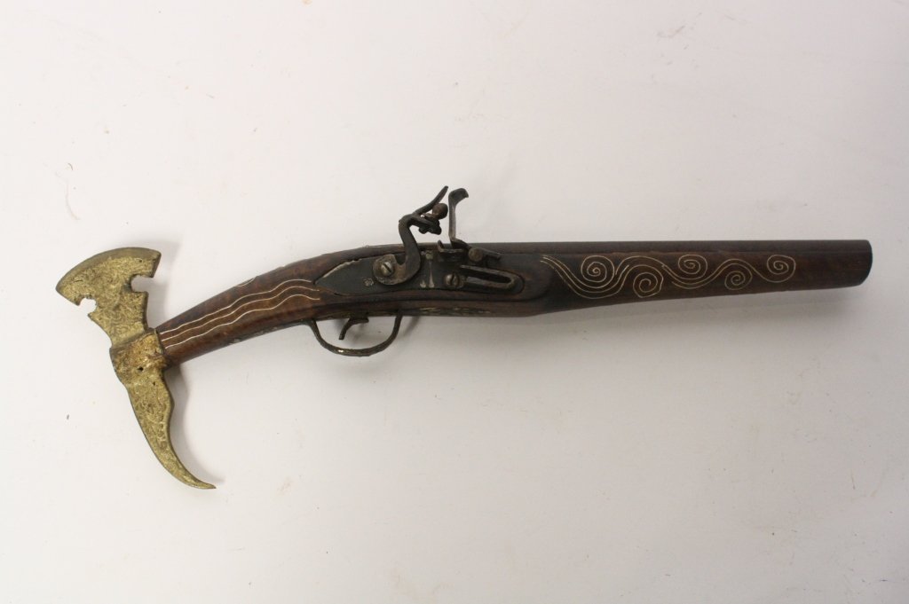 Antique Flintlock Musket w. Tomahawk c. 19th c. (1 of 5)