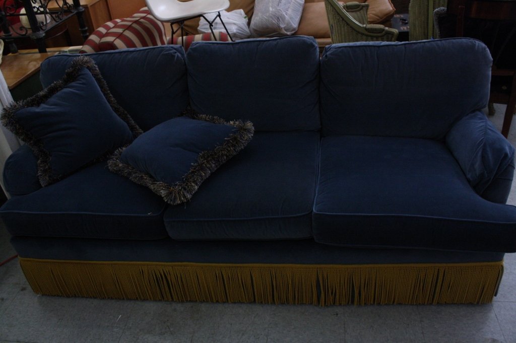 Custom Velvet  Blue Couch Motif Designs (1 of 6)