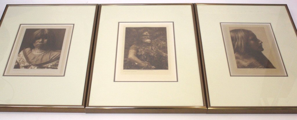 3 EDWARD CURTIS Sepia Photogravure Prints (1 of 9)