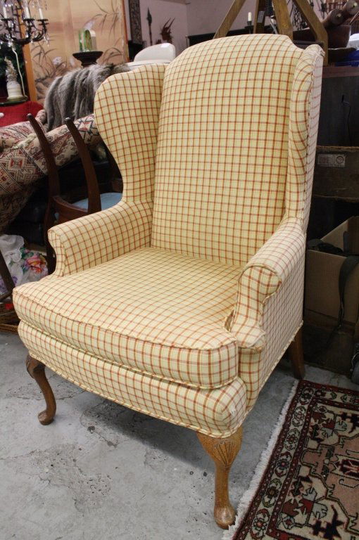 Vintage Upholstered Wingback Arm Chair (1 of 6)