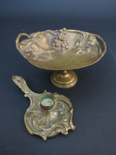 French Art Nouveau Bronze Card Tray Signed (1 of 3)