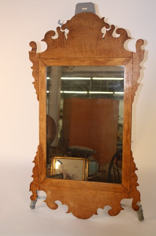 Antique Queen Anne Wooden Mirror c. 19th c. (1 of 3)