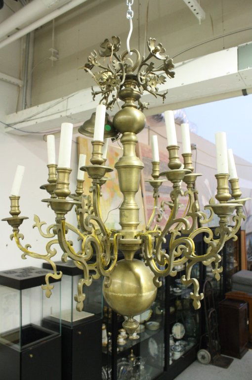 Antique Brass Roccoco 10 Bulb Chandelier (1 of 5)