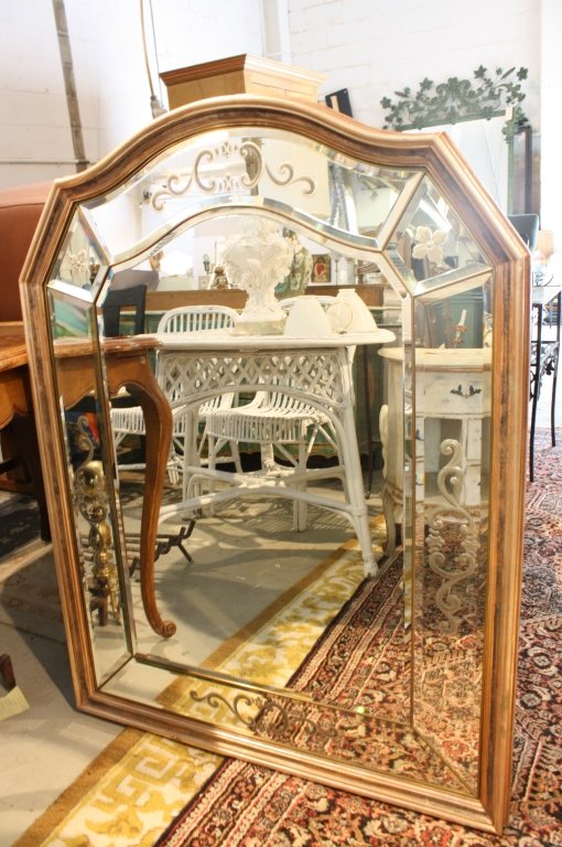 Copper painted framed mult-ipanel mirror (1 of 5)