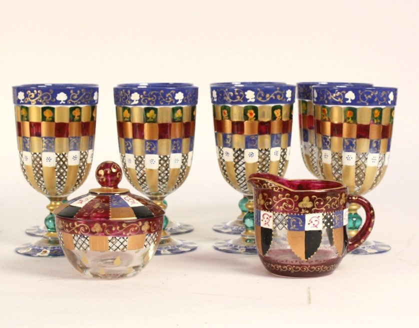 DIENA GIAKAZOVA Painted Glasses Set of 10 (1 of 8)