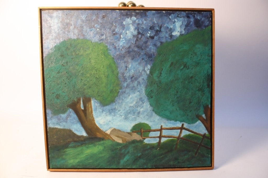 Acrylic on canvas unsigned landscape (1 of 6)