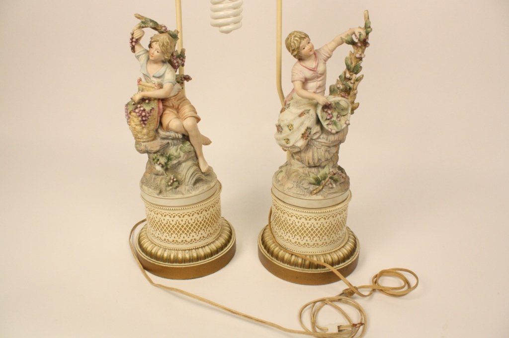 Pair Bisque Lamps (1 of 7)