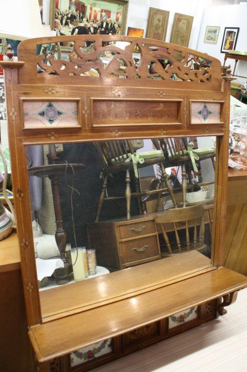 Iranian Antique Mirror with Inlay and Tile (1 of 5)