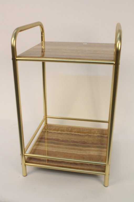 Vintage Faux Green Agate Side Table c. 1970s (1 of 4)