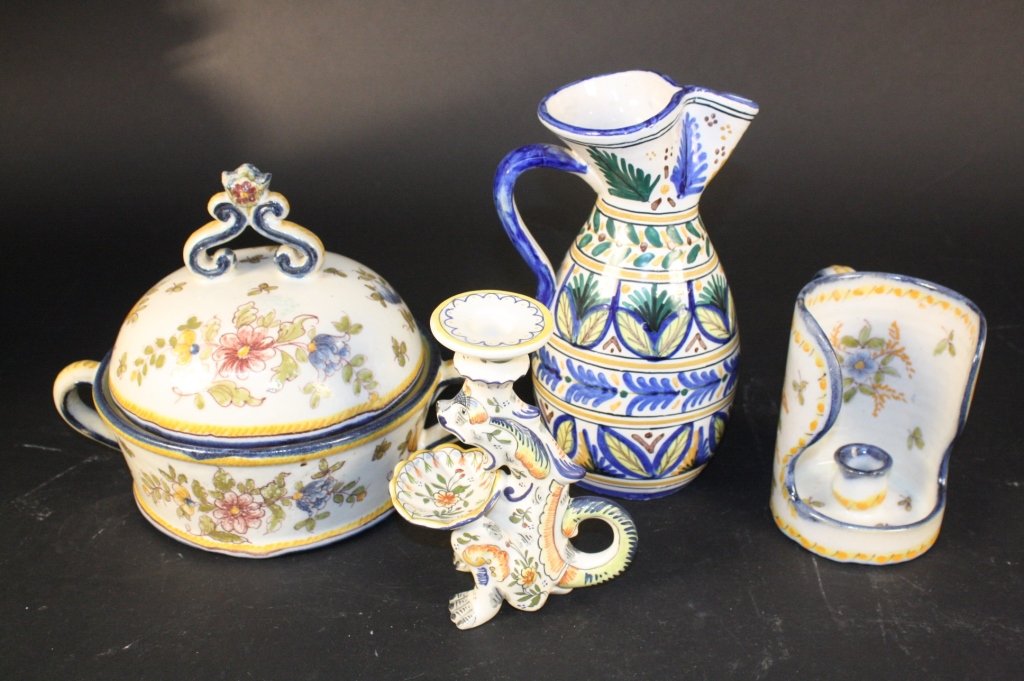 Four Pieces Hand Painted Pottery (1 of 10)