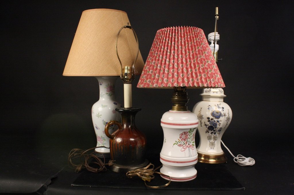 Group Lot Four Country Style Table Lamps (1 of 10)