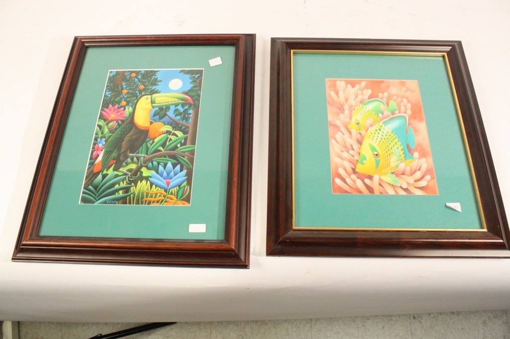Pair of colorful Paintings One Signed BEHM (1 of 7)
