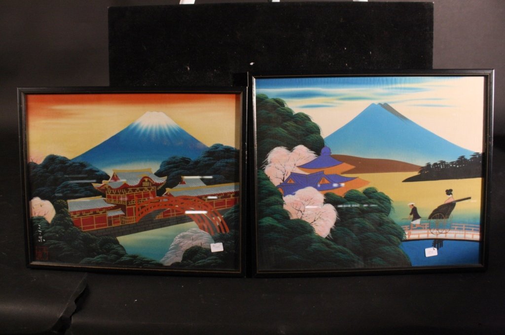 Pair Asian Landscape Paintings (1 of 6)