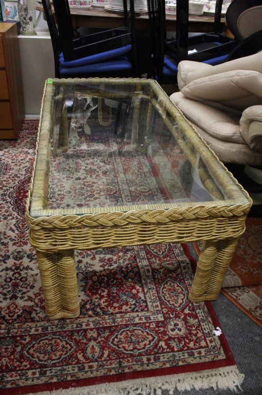 Set Wicker Coffee Table with 2 Side Tables (1 of 7)