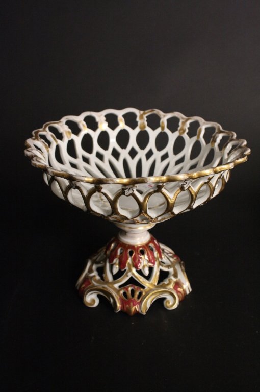 Antique Old Paris Porcelain Compote c. 19th c (1 of 4)