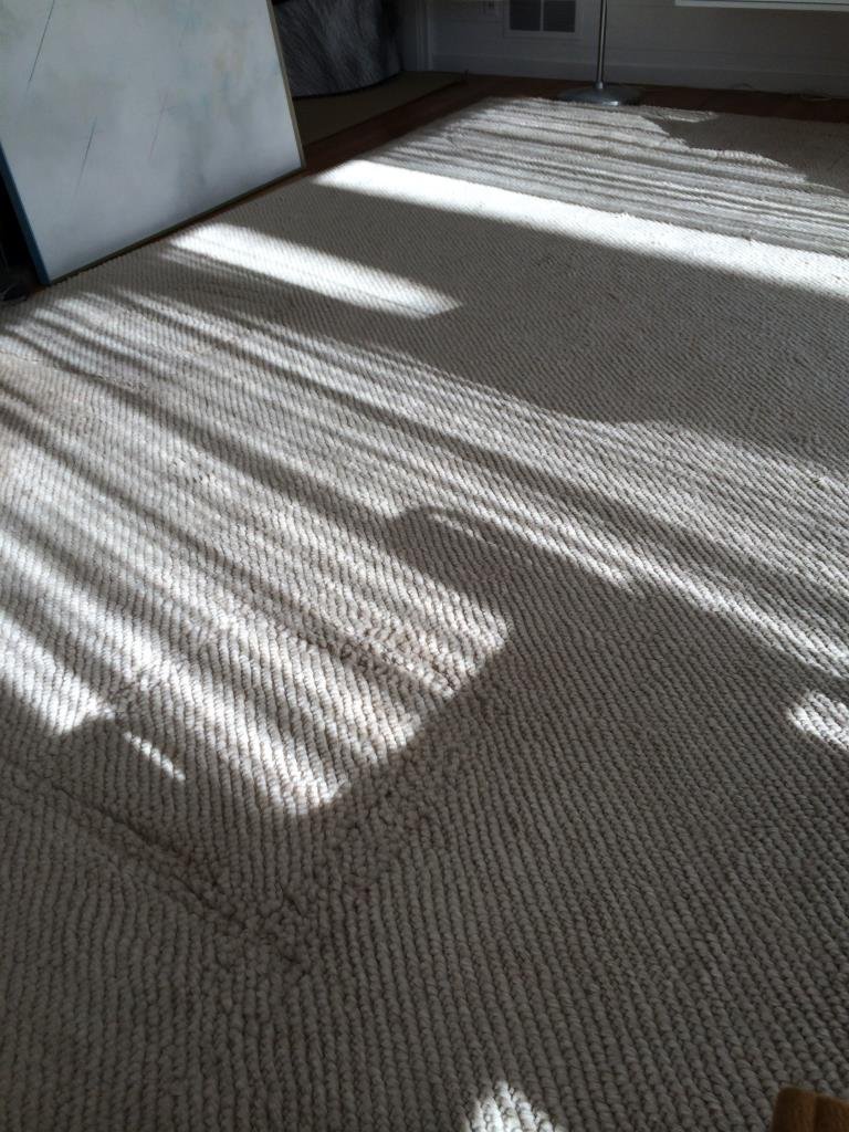 Beige Thick Wool Pile Area Rug (1 of 4)