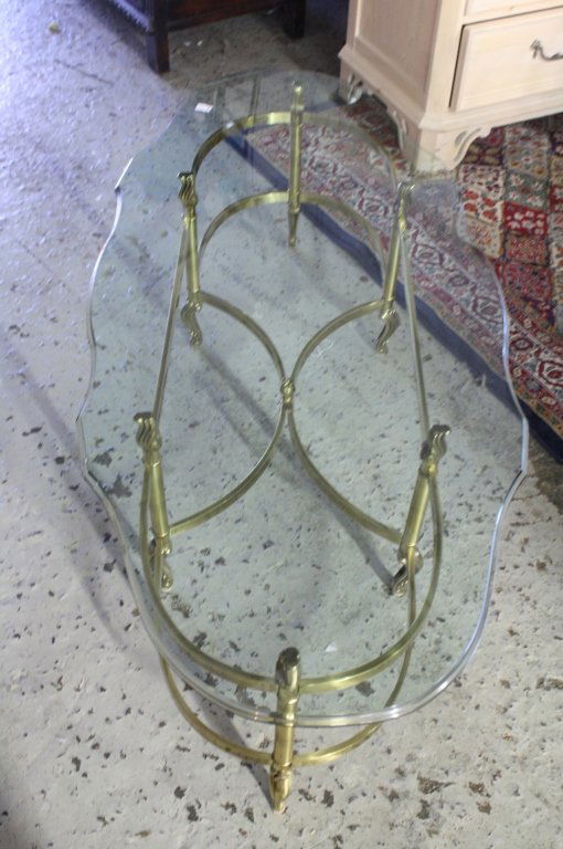 La Barge Brass and Glass Coffee Table (1 of 5)