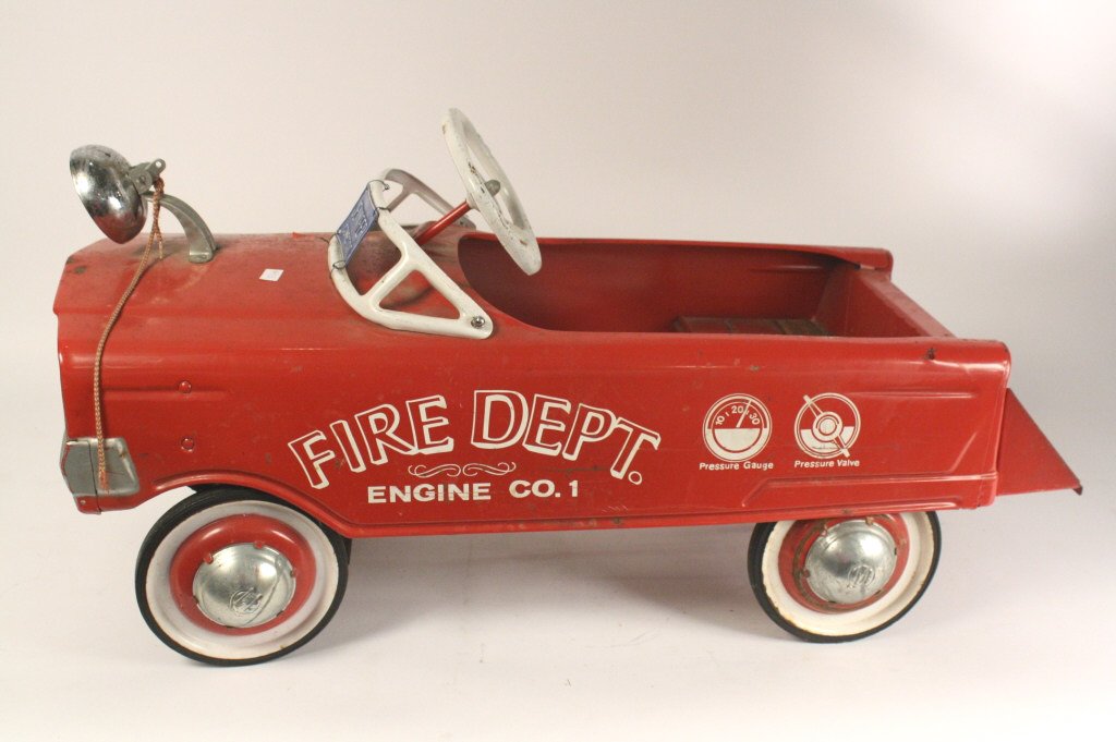 Vintage Red Pedal Pusher Fire Dept Ride on Toy (1 of 10)