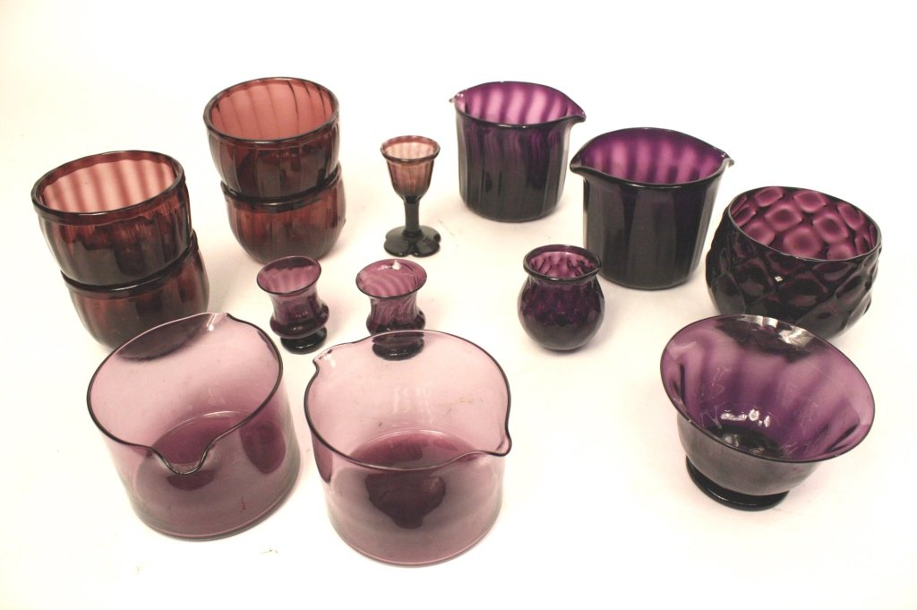 Vintage Amethyst Glass Group Lot of 14 (1 of 6)
