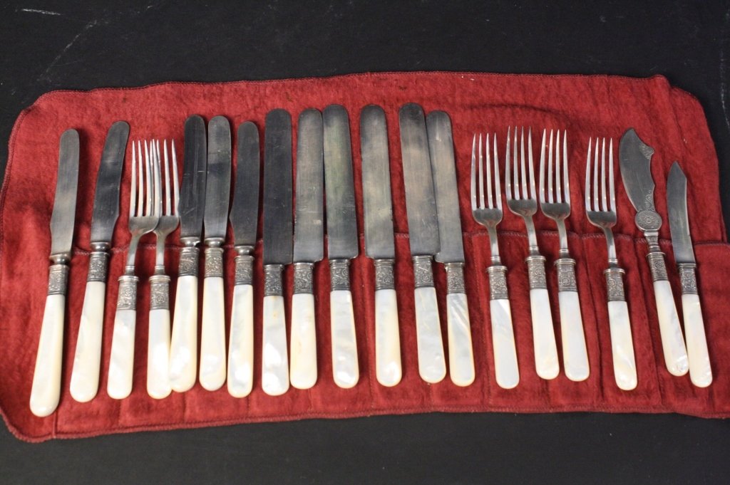 Antique Mother of Pearl Hostess Serving Set (1 of 6)