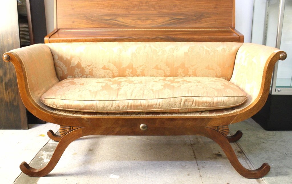 Neo Classical Walnut Window Bench Ca. 1900 (1 of 10)