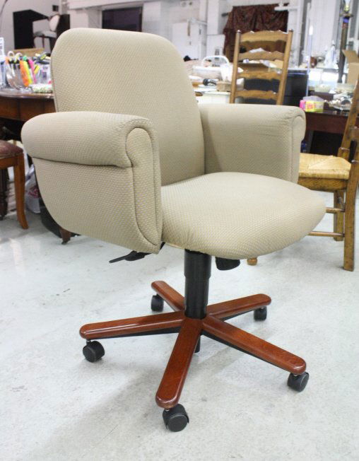 Upholstered Adjustable Swivel Desk Chair (1 of 6)