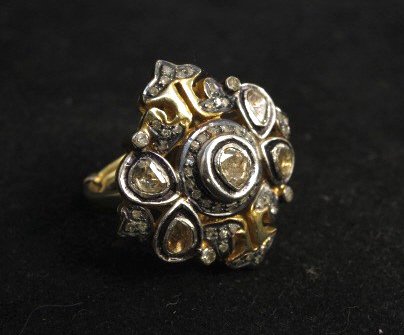 Vintage Mughal style yellow mine cut diamond ring (1 of 3)