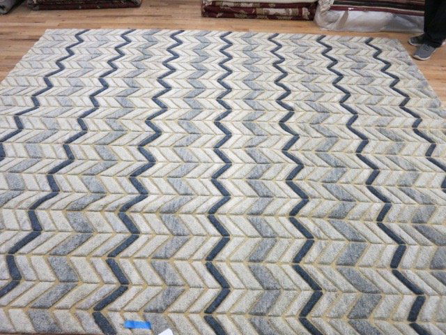 Brand New Hand Knotted Blue Grey Wool Carpet (1 of 10)