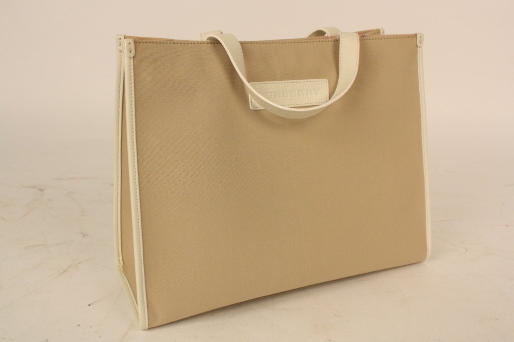 BURBERRY London Handbag with Leather Trim (1 of 6)