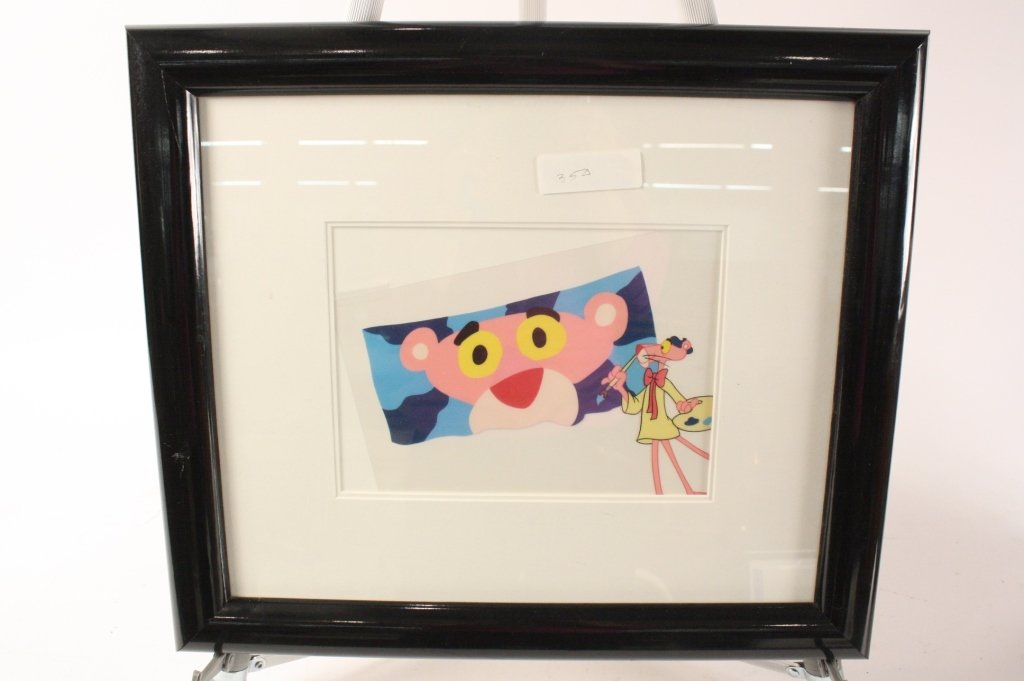 PINK PANTHER limmited Edition Cartoon Cell: Pink Panter Painting Pink Panther limited edition cartoon cell. Measures 18.5 inches by 21 inches