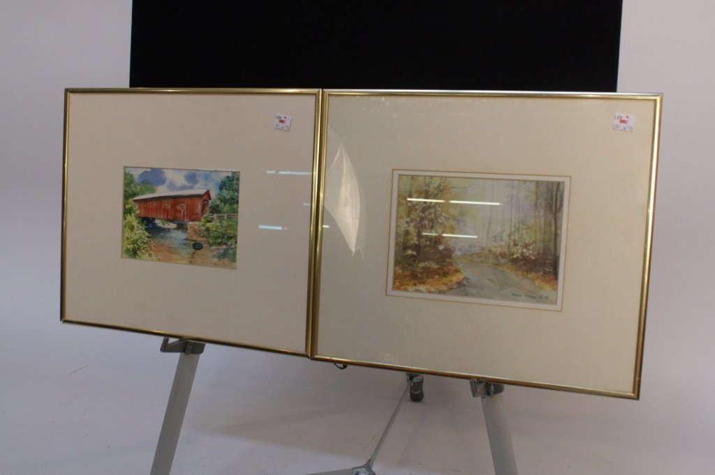 ANNE GORDON Pair of Vermont Watercolors (1 of 7)