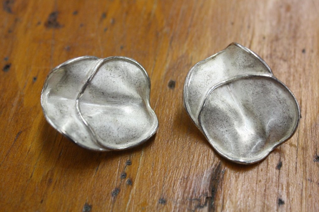 Pair Sterling Signed Mid Century Modern Earrings (1 of 4)