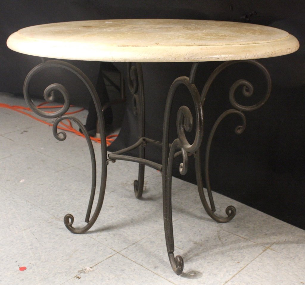 Iron and wood side table (1 of 4)