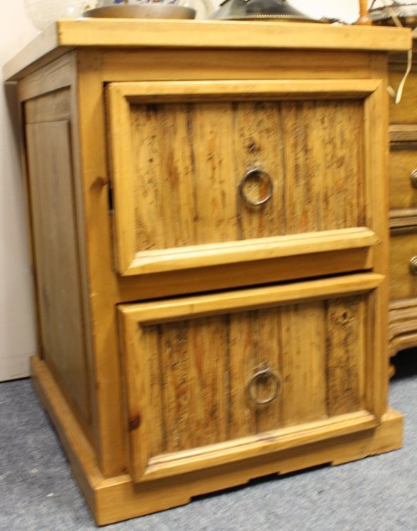 Solid Heavy Wood Rustic File Cabinet (1 of 5)