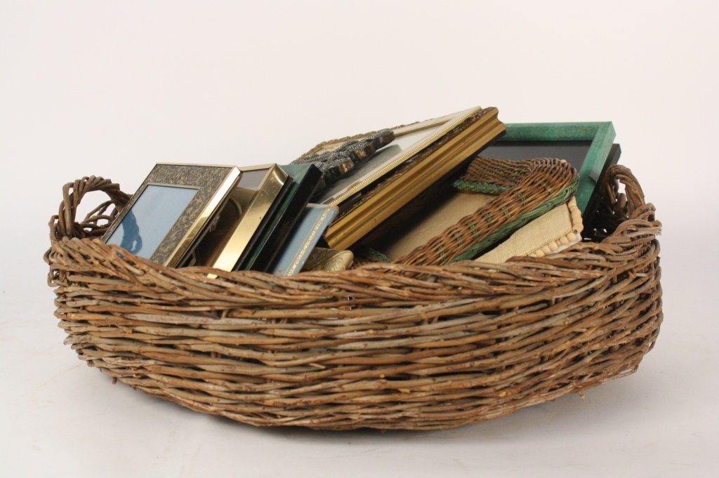 Vintage Wicker Basked Filled with Picture Frames (1 of 5)