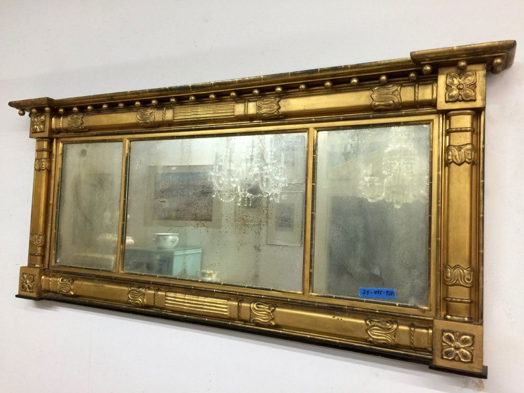 Antique Grand Federal Gilt Three Panel Mirror (1 of 1)