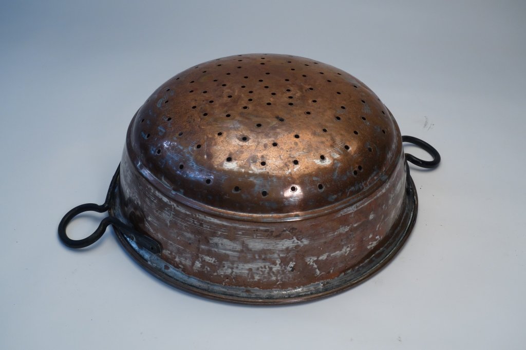 Vintage Copper Strainer Hand Forged Double Handles (1 of 4)
