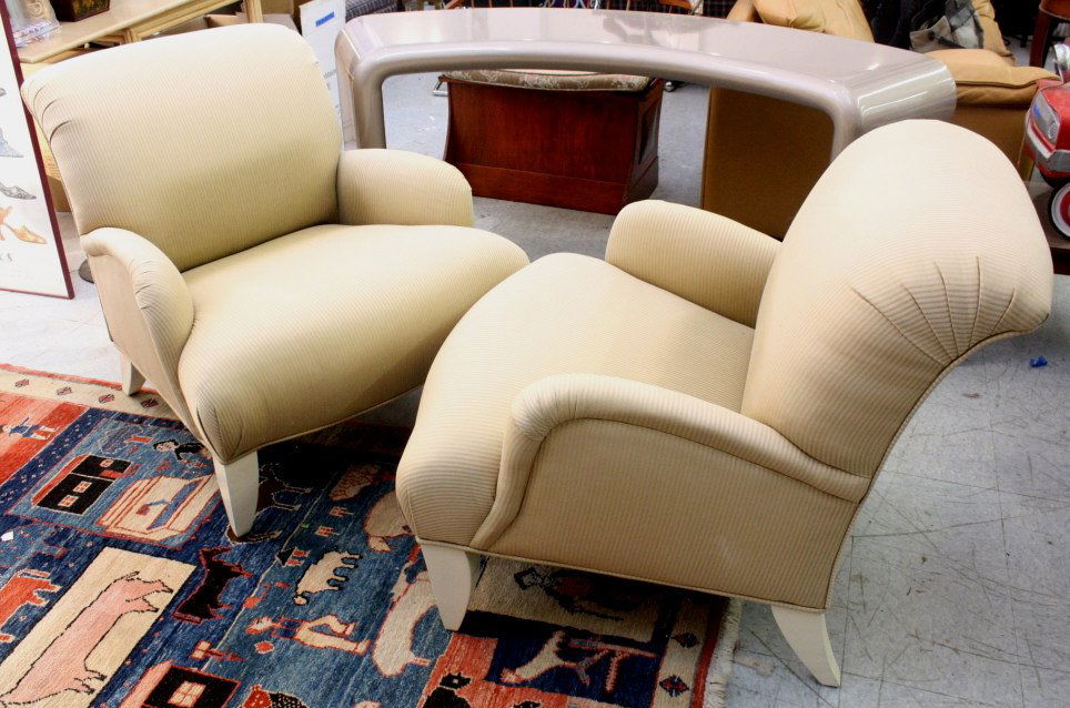 Pair contemporary upholstered arm chairs (1 of 7)