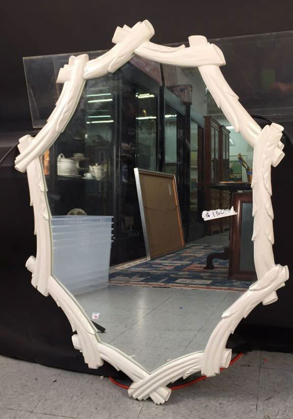 Painted White wood Bois Mirror (1 of 6)