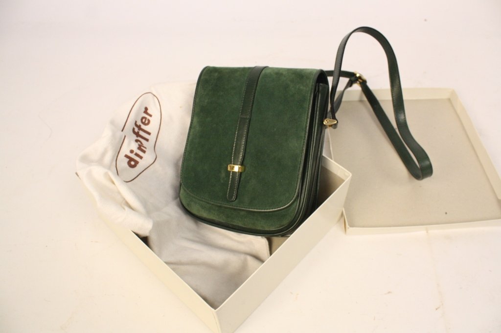 SISO Purse Vintage Green Suede Purse and Leather (1 of 5)