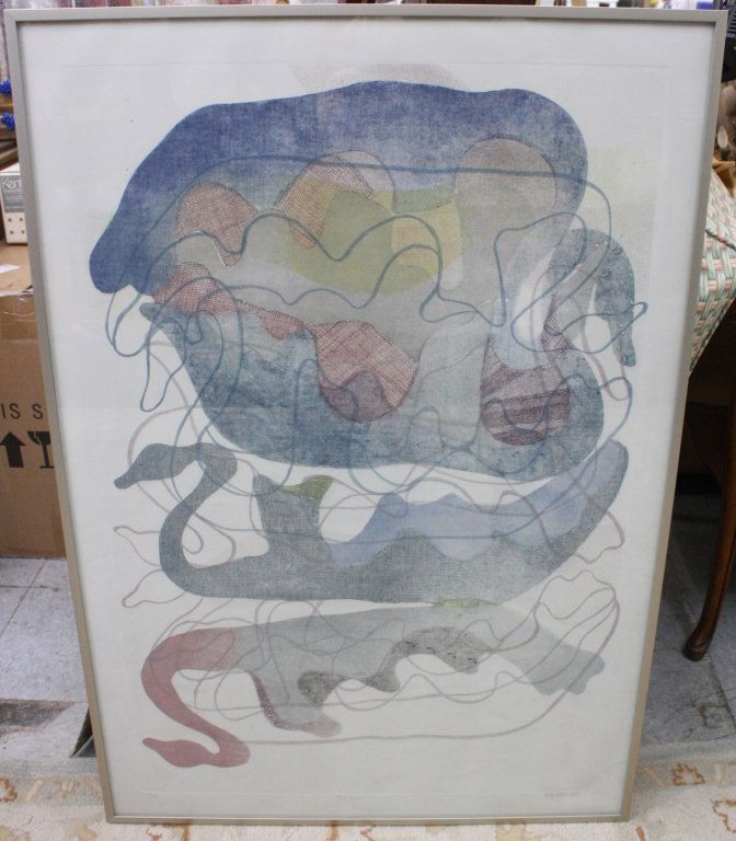 RUTH SLOW 1984, ABSTRACT SIGNED LITHO (1 of 5)