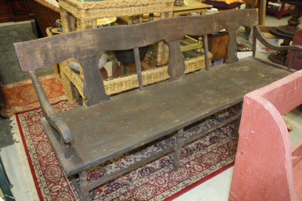 Antique Carved Country Bench (1 of 2)