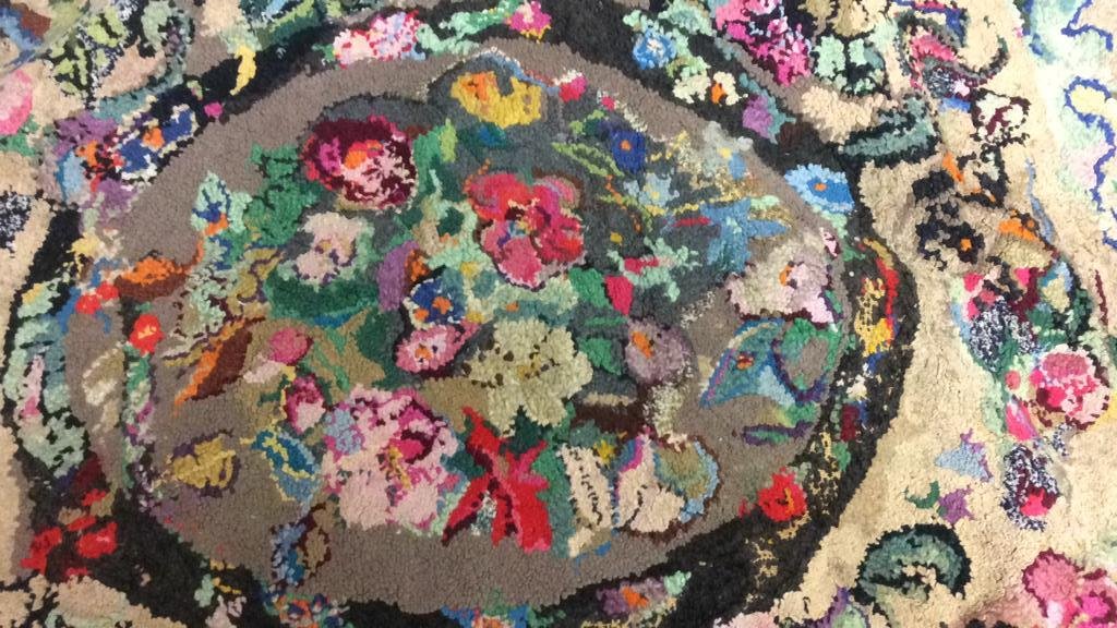 Group Antique Vintage Hooked Area Rugs (1 of 10)