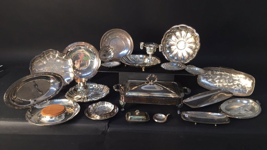 Group lot of silver plate serving articles (1 of 10)