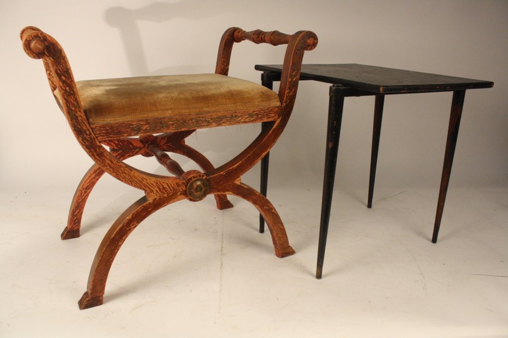 Two Vintage Benches MCM and Antique (1 of 8)