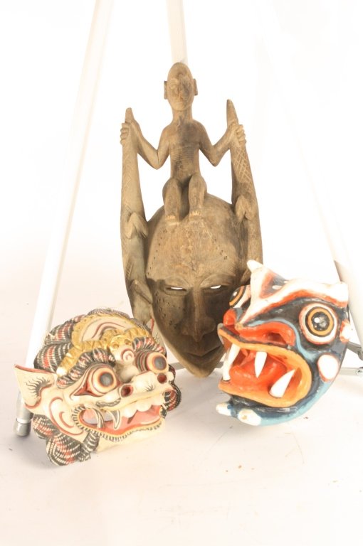 Lot of 3 African Tribal Art Masks (1 of 5)